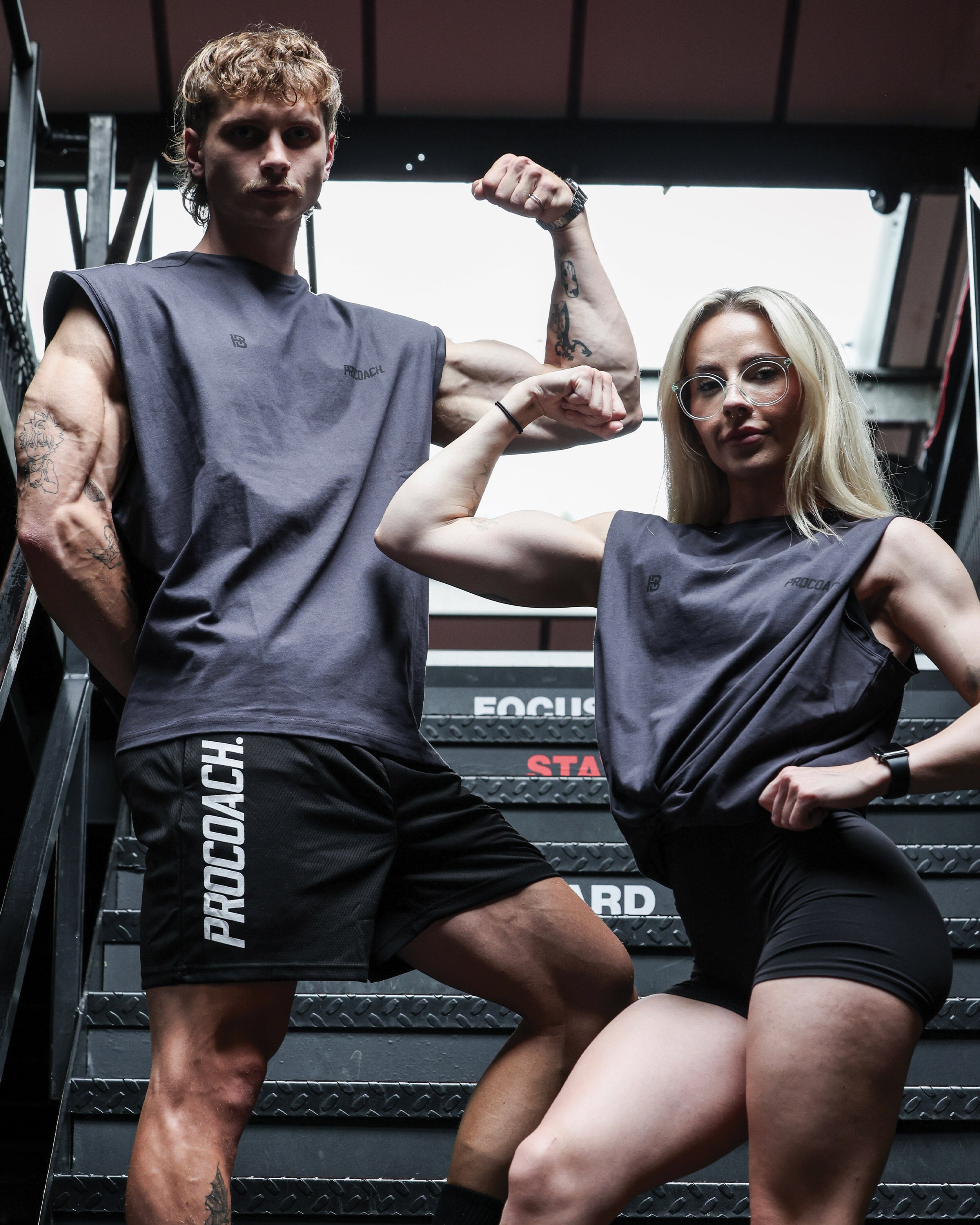 Procoach Unleash Cut Off Tank Shadow Grey