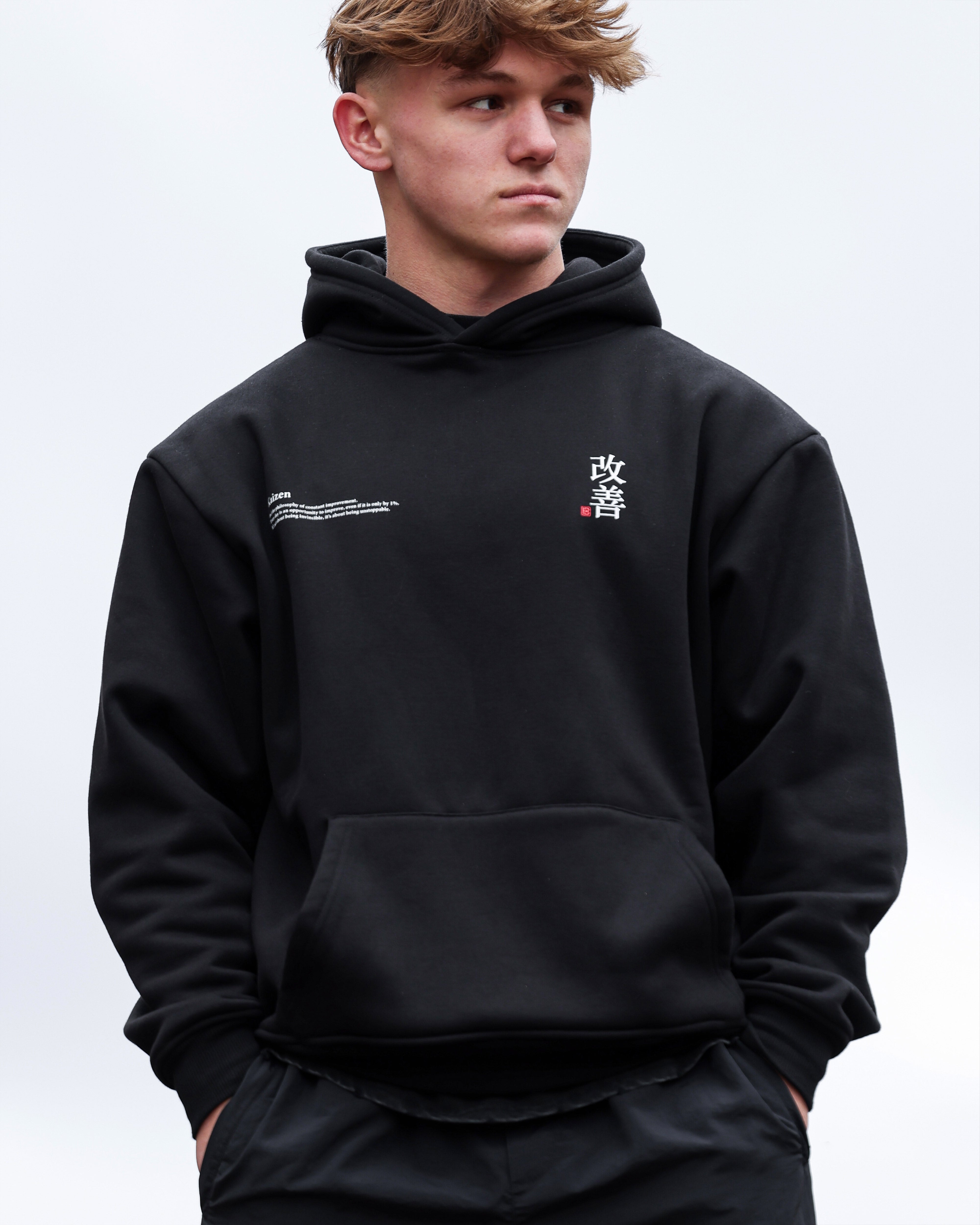 Kaizen Black Anime Hoodie