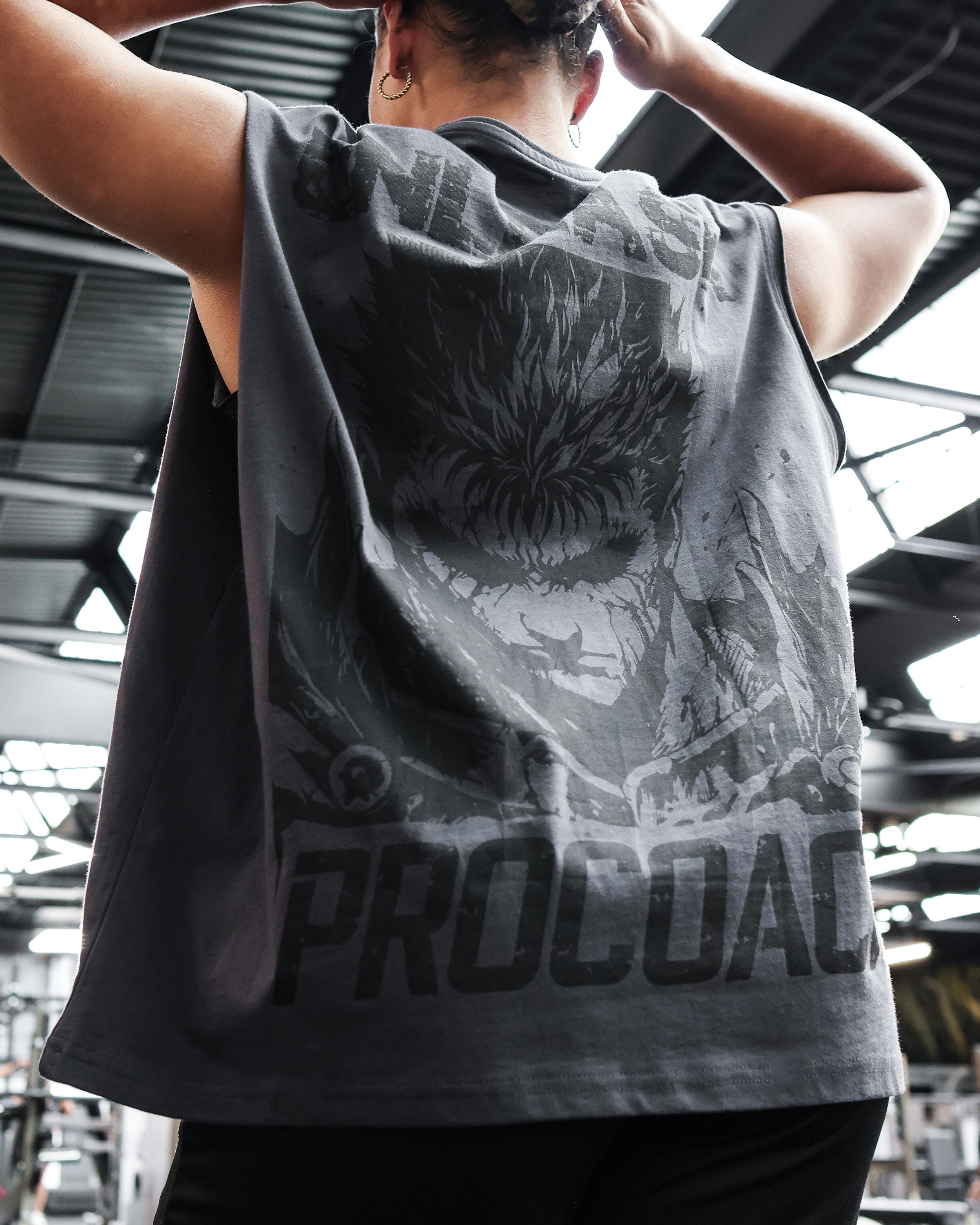Procoach Unleash Cut Off Tank Shadow Grey