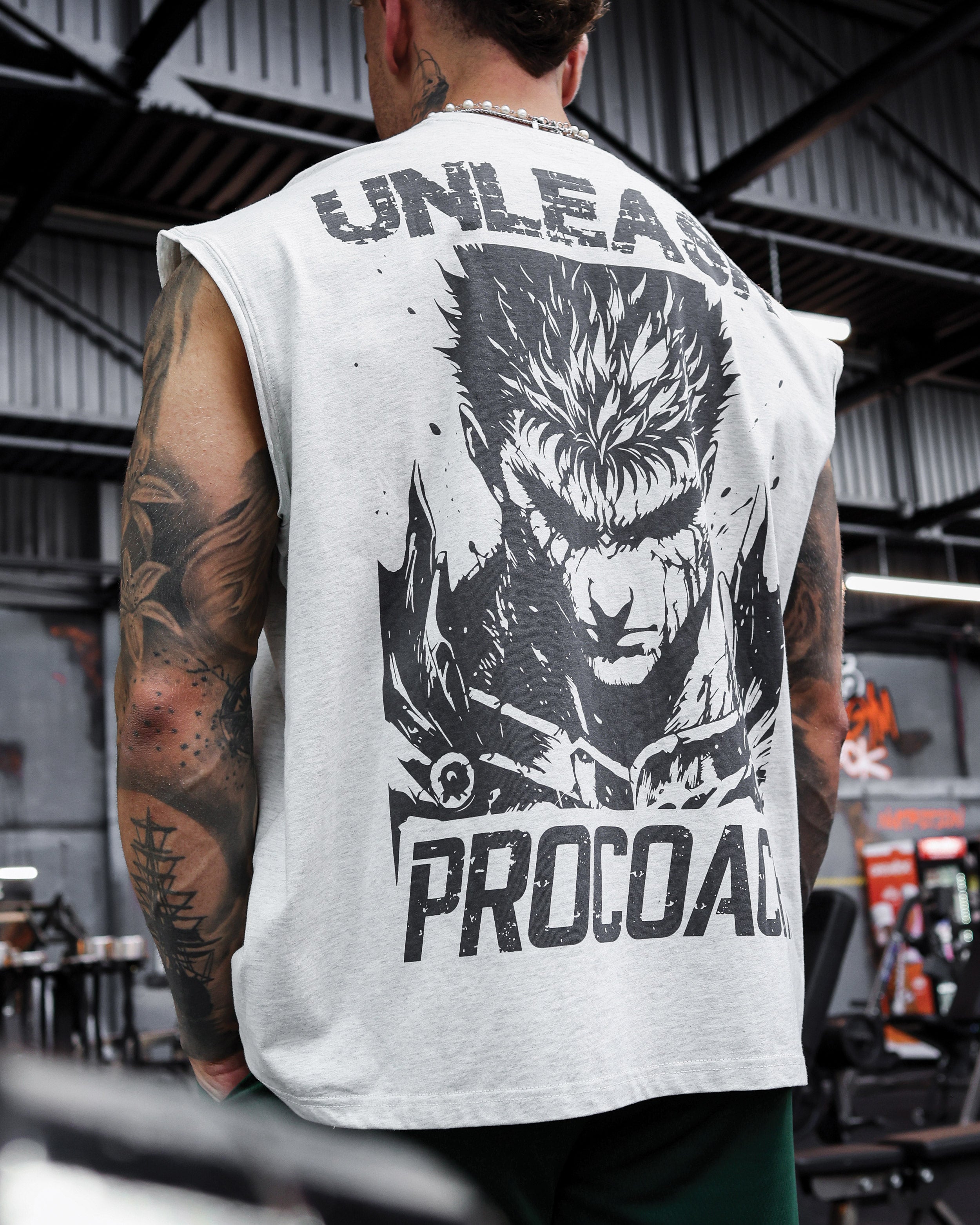 Procoach Unleash Cut Off Tank Light Grey