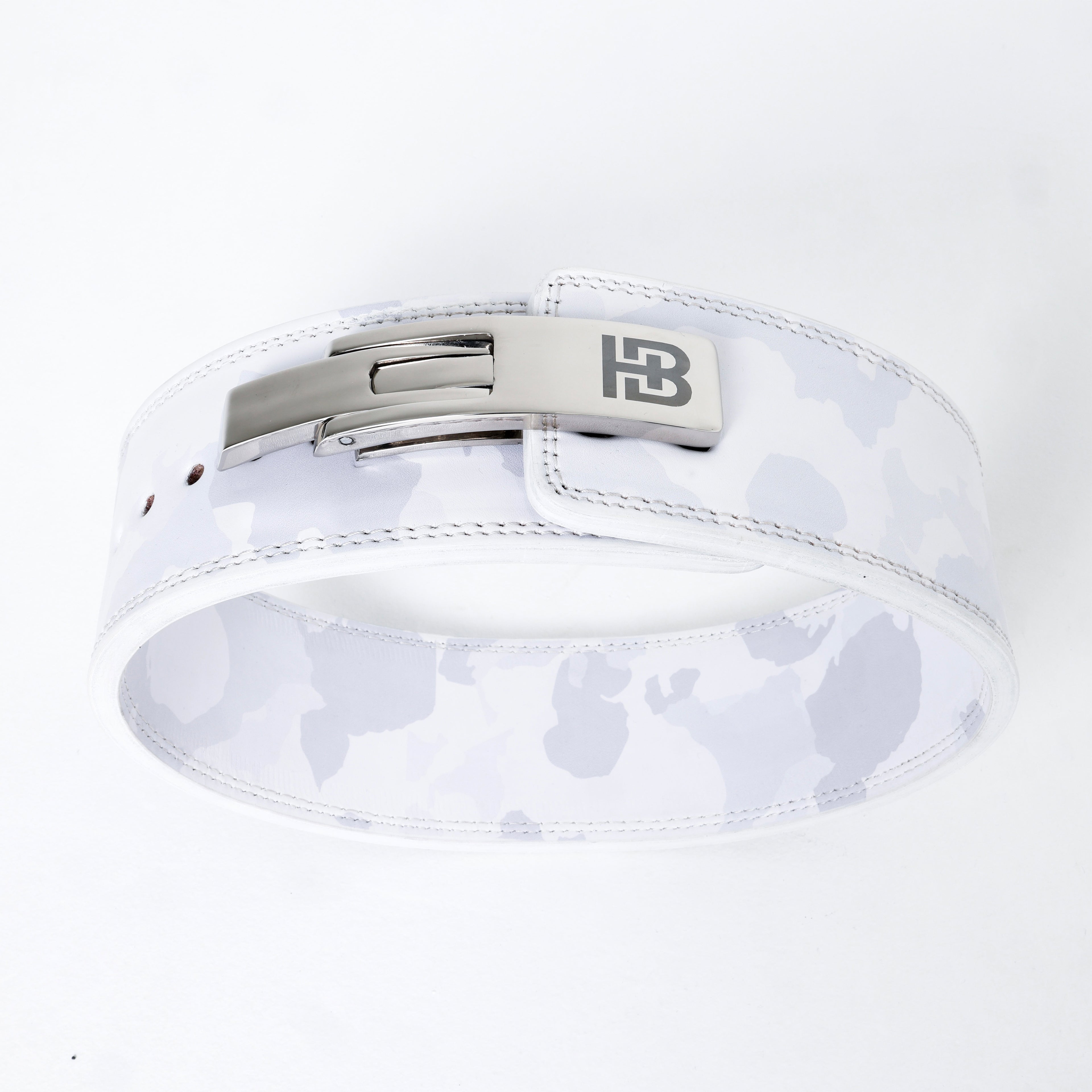 Winter White Leather Lever Belt 10mm