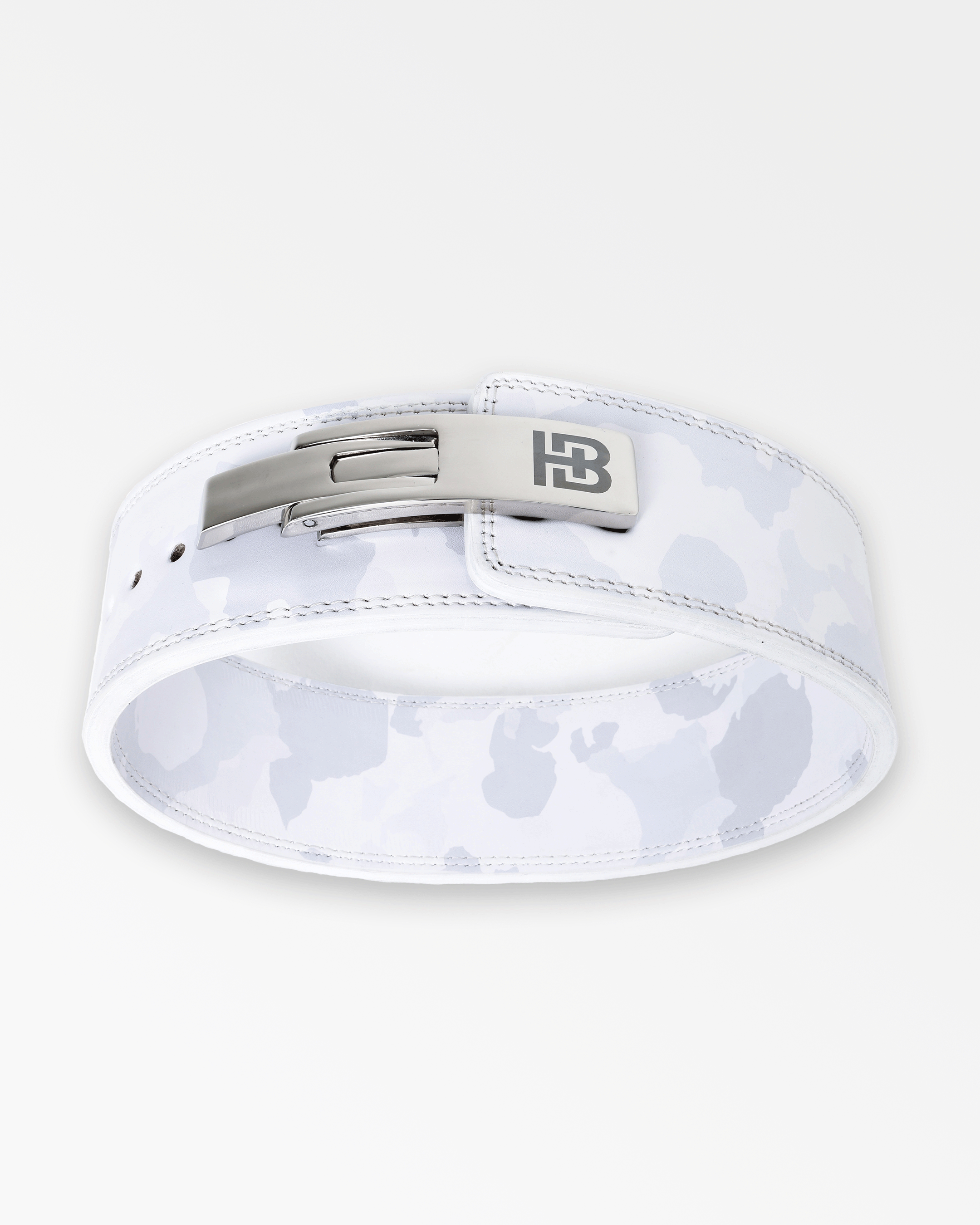 Winter White Leather Lever Belt 10mm