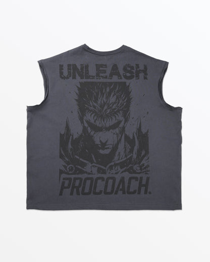 Procoach Unleash Cut Off Tank Shadow Grey